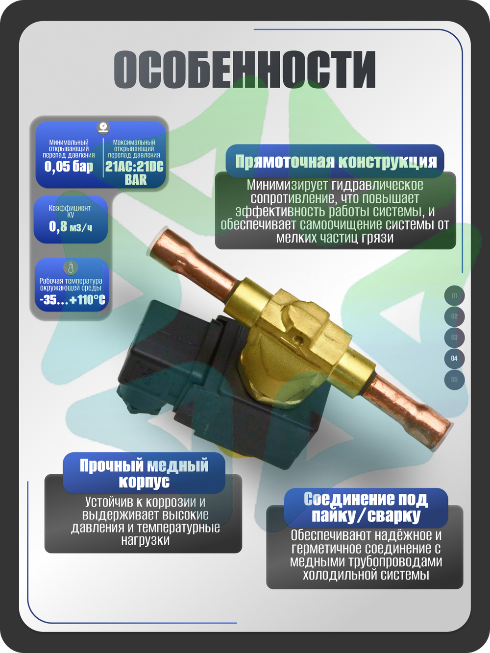 Соленоидный клапан вентиль с катушкой под пайку 3/8" SV1068/3