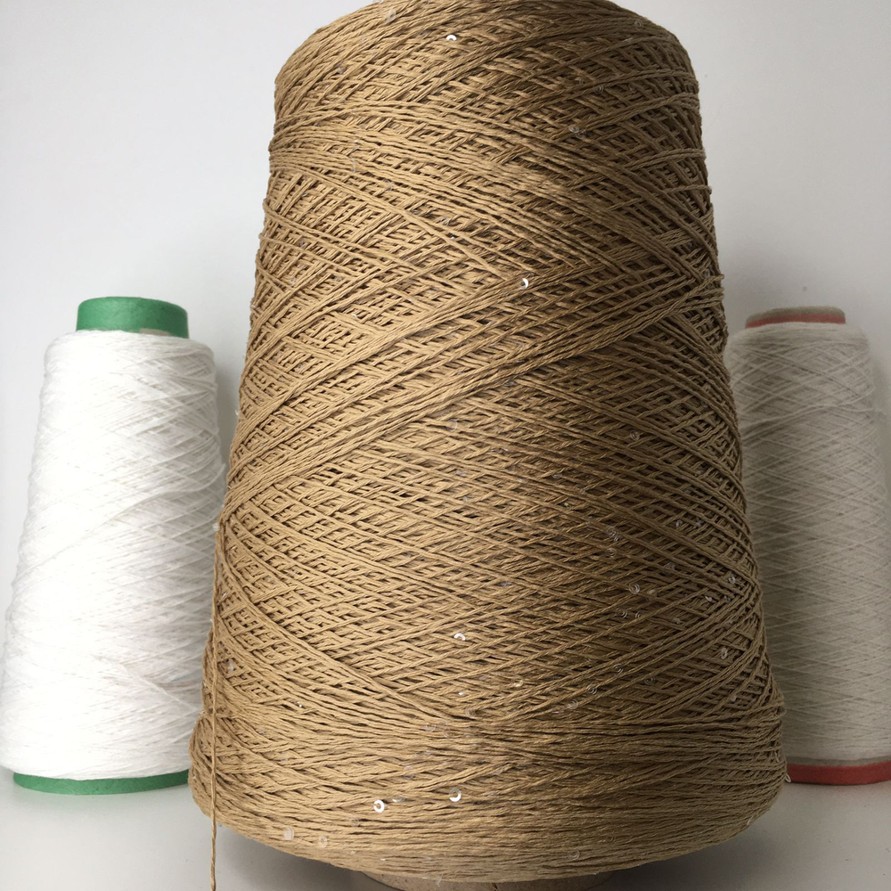 COTTON PAILLETTES; 96% хлопок, 4% пайетки; 400м/100гр; цвет: коричневый, прозрачные паейтки MP