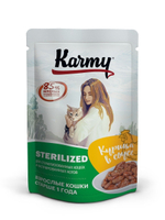 Влажный корм Karmy Sterilized для стерилизованных кошек, курица в соусе, 80 г