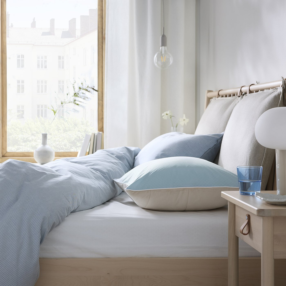 IKEA KEJSAROLVON  (ИКЕА КЕЙСАРОЛВОН)  -  Защитная наволочка - бежево-синий 50x60 см