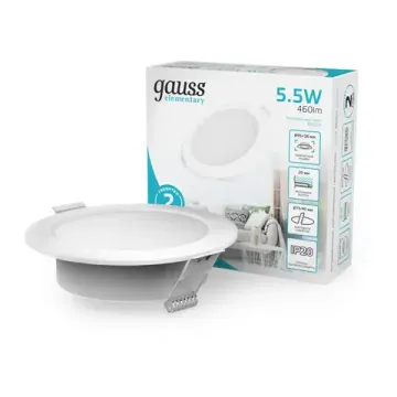 Встраиваемый светодиодный светильник 5.5W 4000K 997420205 белый Elementary Downlight Gauss