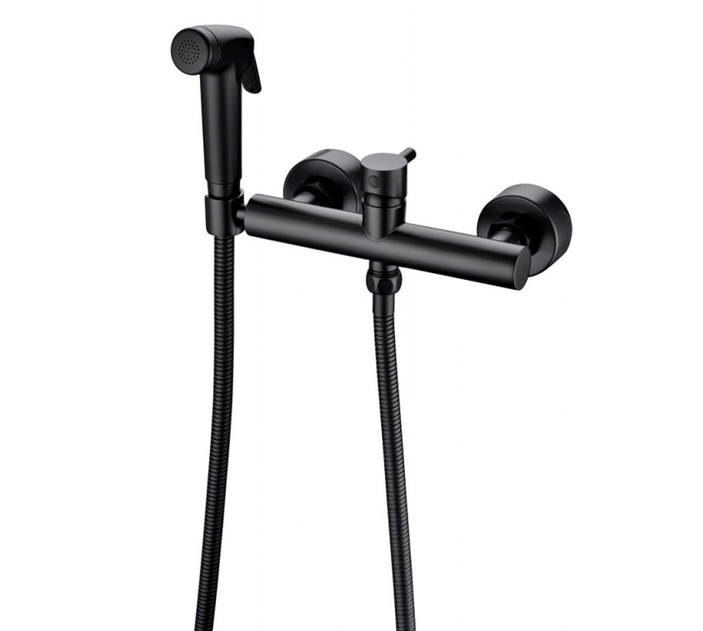 D9141BW-RUS Смеситель Bravat с гигиеническим душем, черный