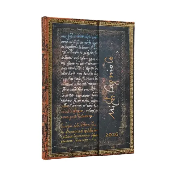 Gündəlik/Ajanda/Ежедневник/Diary 2026 DP 12 / Michelangelo, Handwriting / Midi / Verso