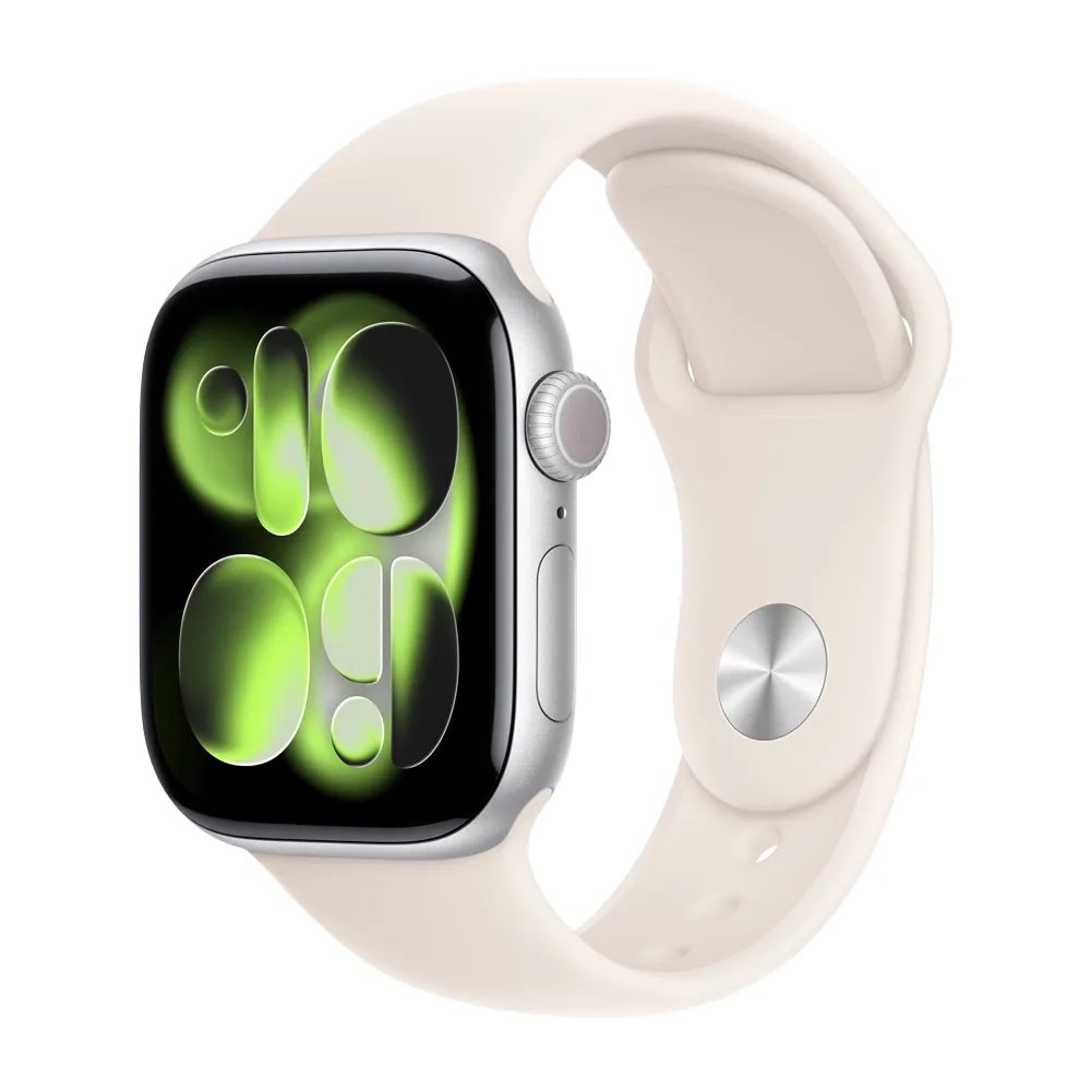 Умные часы Apple Watch Series 11 GPS, 42mm, Silver Aluminium Case with Starlight Sport Band, M/L