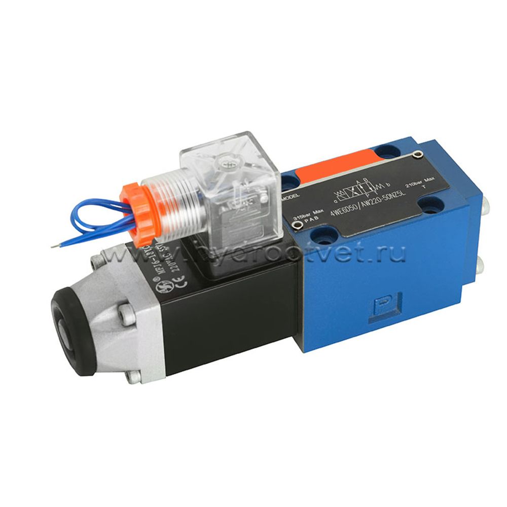 4WE6C61/CW220-50N9K4 - Гидрораспределитель золотниковый Ду 6 с электроуправлением, схема C (574), электроуправление W230, возврат - пружинный