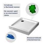 Душевой поддон квадратный RGW SMC-C-088 Белый (900x900)
