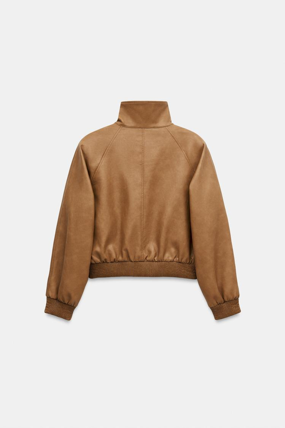 ZARA КУРТКА ИЗ ИСКУССТВЕННОЙ КОЖИ — ZW COLLECTION, МЯГКИЙ КАШТАНОВЫЙ