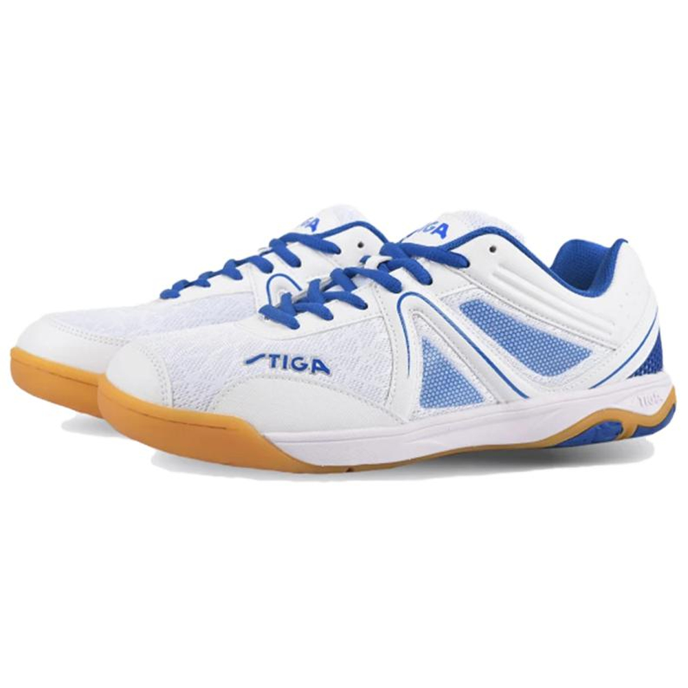 Stiga Cushioning Abrasion Resistant Coverage Function Classification Low top Table Tennis Shoes Unisex White Blue