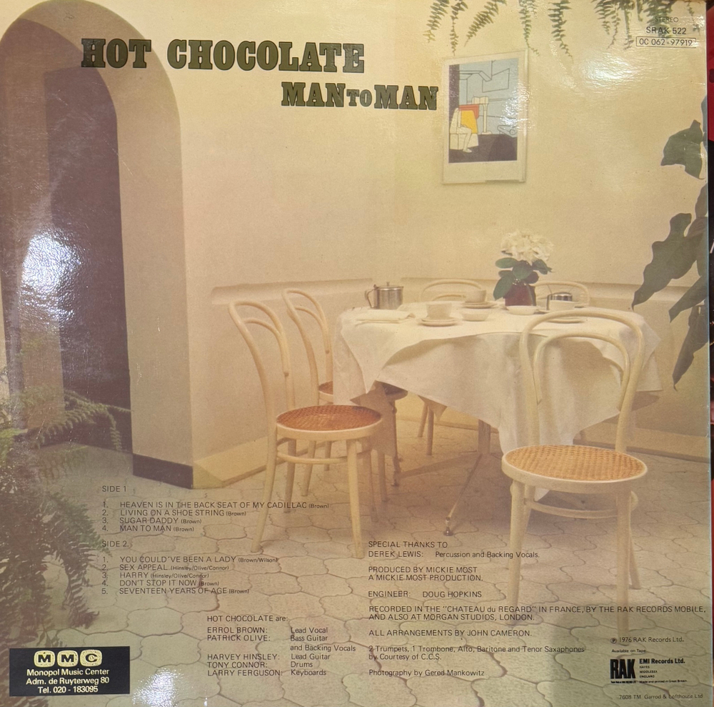 Виниловая пластинка Hot Chocolate- Man To Man LP