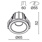 Встраиваемый светильник Technical DL043-01-10W3K-RD-WB