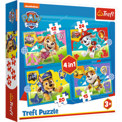 Puzzles - "4in1 (12, 15, 20, 24)" - Running Pupies / Viacom PAW Patrol