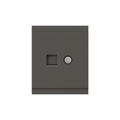 Розетка TV+RJ45 Cat 6 KRANZ Sete Графит KR-79-0721-3