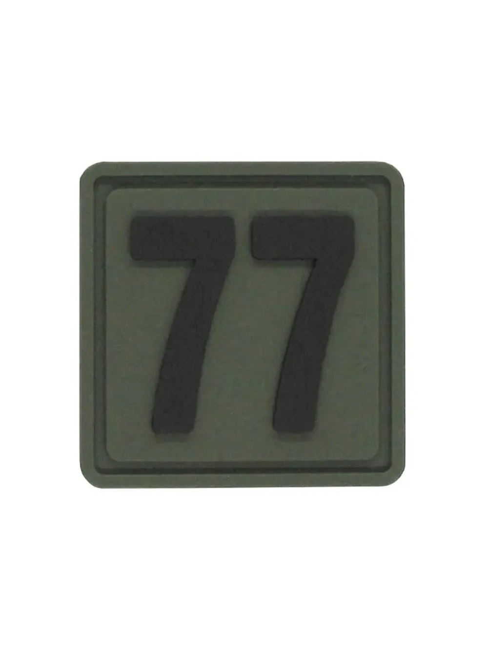 Шеврон на липучке цифра 77 Внимание! Размер 2.5х2.5 см