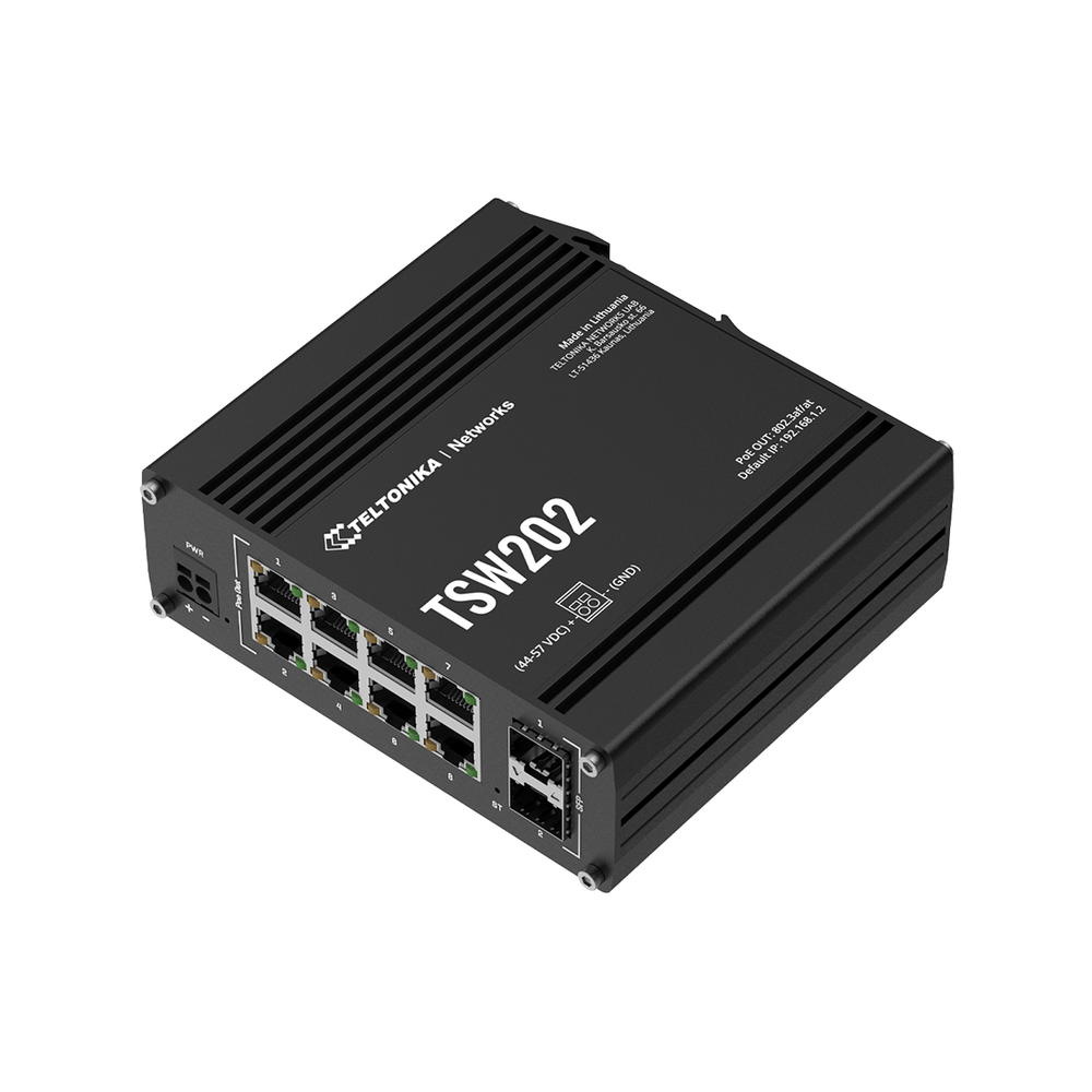 Сетевой шлюз Teltonika TSW202 POE+ L2 MANAGED SWITCH 8 GBE, 2 S