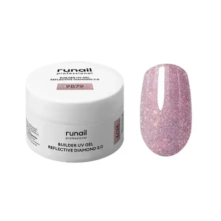 Runail Моделирующий УФ-гель светоотражающий №9879 BUILDER UV GEL REFLECTIVE DIAMOND 2.0, 15г