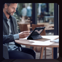Чехол книжка от Nillkin для планшета Samsung Galaxy Tab S9 и Tab S10 FE, серия Bumper Pro Case-Multi Angle Folding Style, с защитной шторкой для камеры