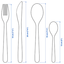 IKEA MOPSIG  (ИКЕА МОПСИГ)  -  Набор столовых приборов, 16 шт.