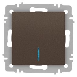 Выключатель Intro Accent 6-102-08 с подсветкой, 10А-250В, IP20, СУ, AL/CU, бронза | Intro