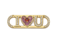 Коннектор-подвеска "Я люблю тебя" ("I love you") 30мм, со стразами