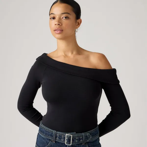 Лонгслив женский LEVI'S CLARA RIB OFF SHOULDER LS ANTHRACITE NIG