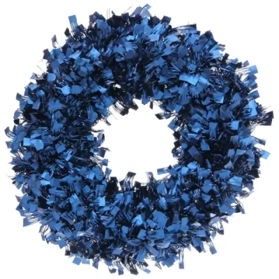 Венок декоративный TINSEL «Изящное сияние» 38 см, Сапфир