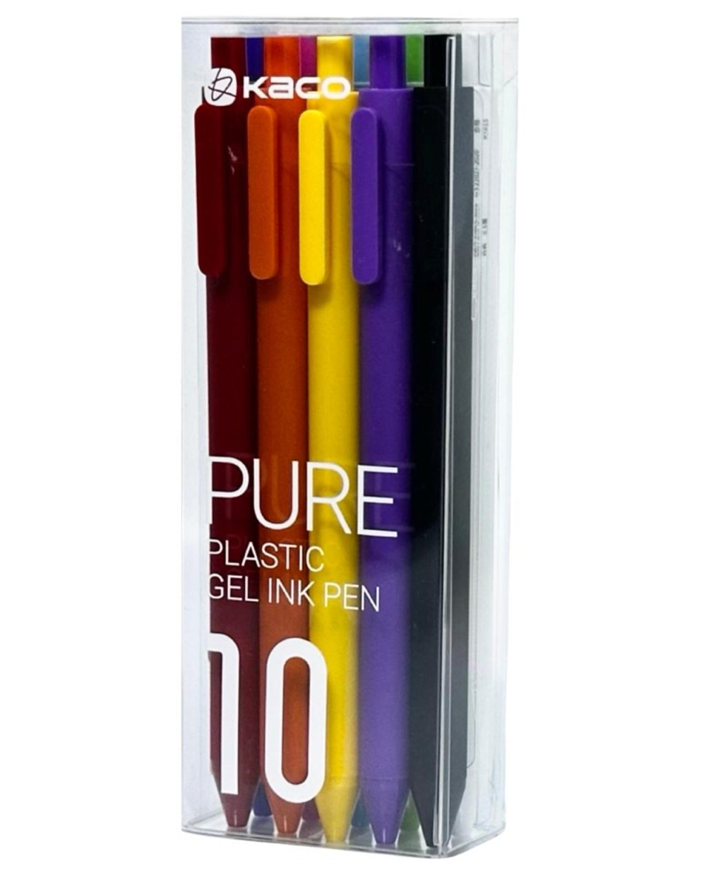 Ручка гелевая Kaco Pure Plastic Gel Ink  (комплект 10шт) цветные