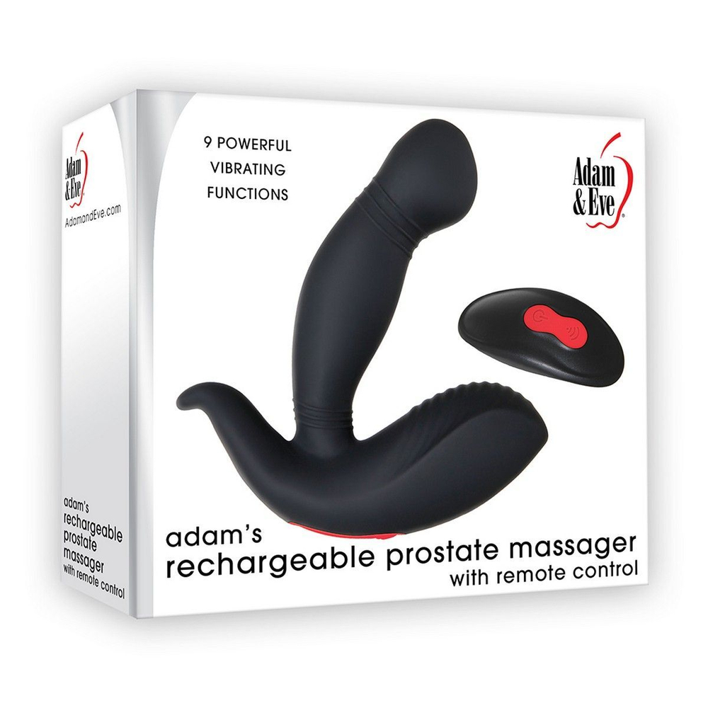Черный вибростимулятор простаты Adam s Rechargeable - 11,7 см. (Цвет: черный)