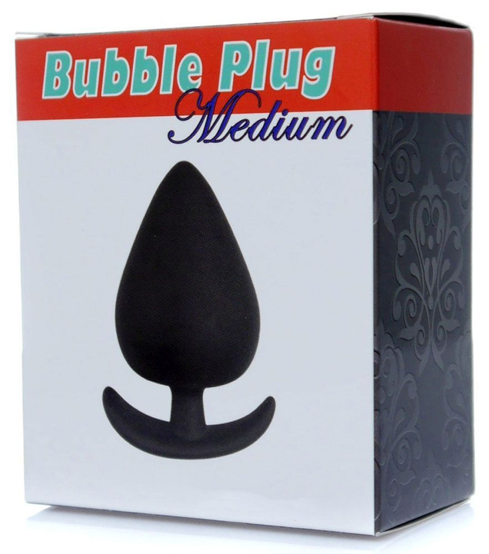 Черная анальная втулка Bubble - 8,5 см. (Цвет: черный)