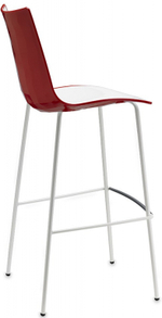 Стул барный пластиковый Scab Design Zebra Bicolore, белый, красный