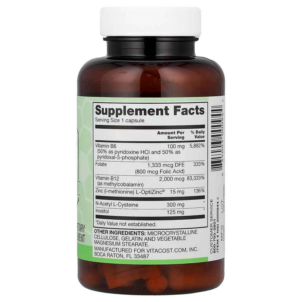 Vitacost, Synergy®, добавка с гомоцистеином, 60 капсул