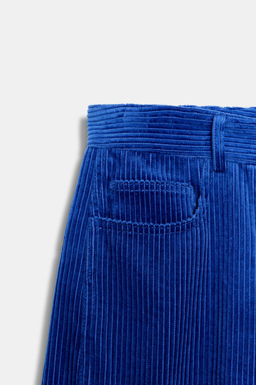 ZARA ВЕЛЬВЕТОВЫЕ БРЮКИ С КАРМАНАМИ — ZW COLLECTION, ЯРКО-СИНИЙ
