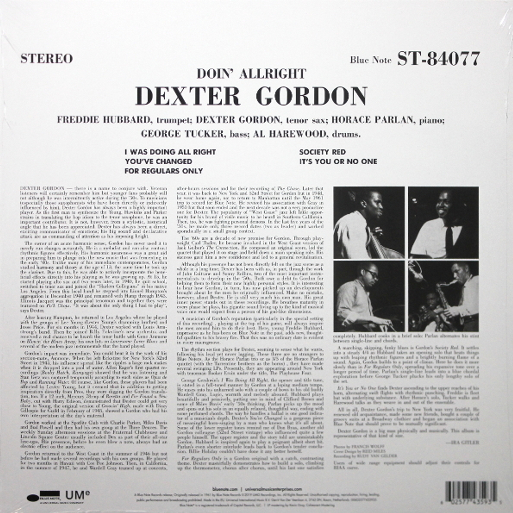 Dexter Gordon / Doin' Allright (LP)