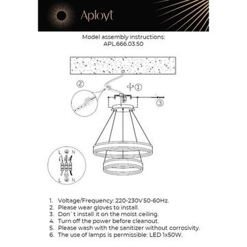 Люстра подвесная 50W 3000K APL.666.03.50 чёрный Lor Aployt