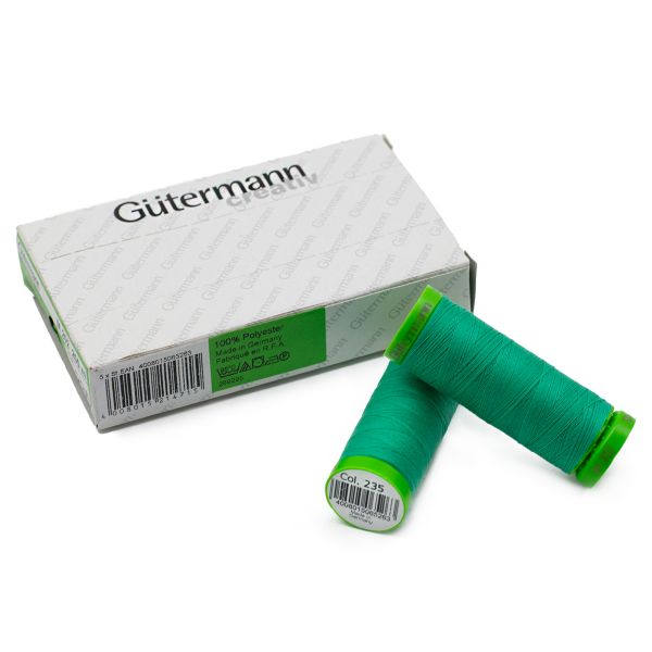 Нитки для тонких тканей Gutermann Extra Fine 150 (200 метров), 5 кат. | 235 изумрудный