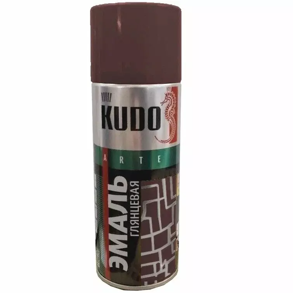 Краска аэрозольная, коричневая глянцевая. KUDO. 520 мл.