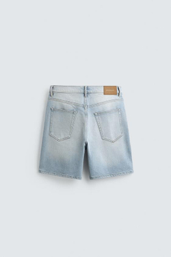 ZARA ДЖИНСОВЫЕ ШОРТЫ REGULAR FIT, ГОЛУБОЙ