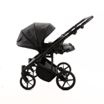 Детская универсальная коляска Adamex LEO DUO Deluxe (2в1) DUO-SA2 - Черная экокожа