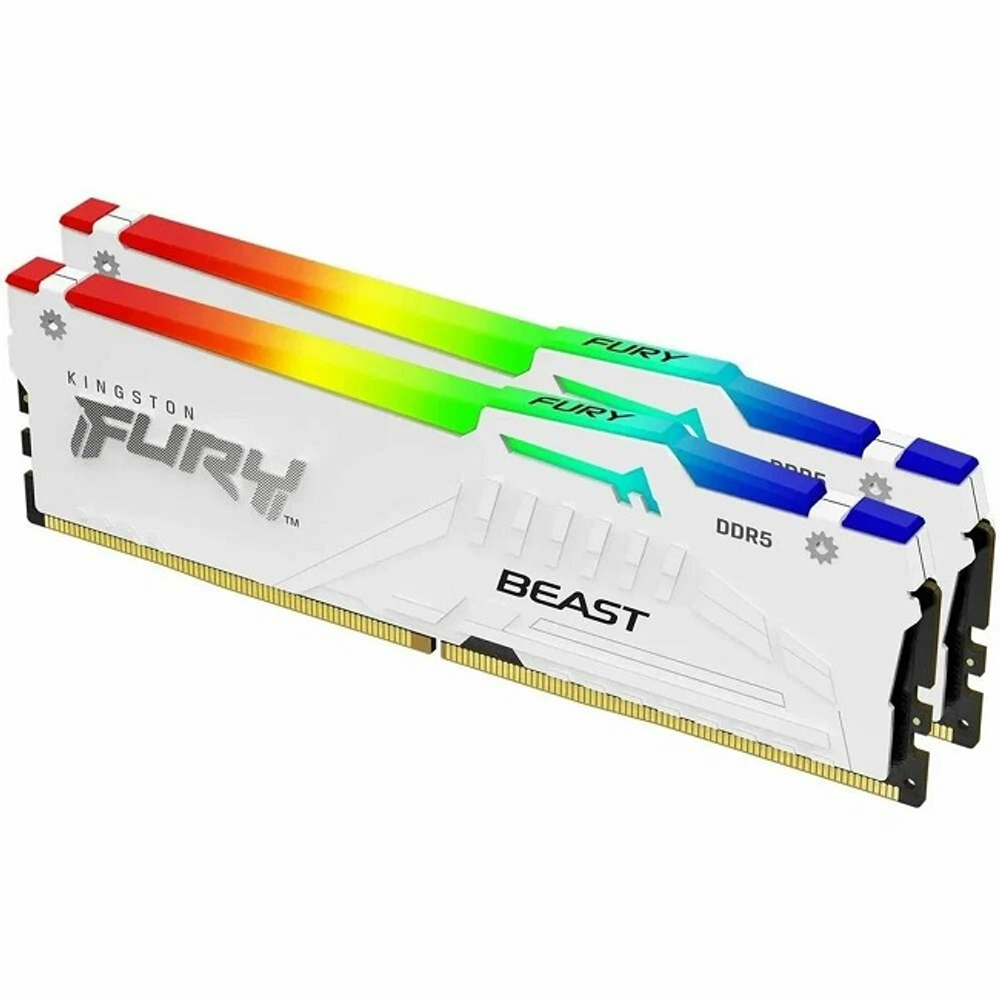 Модуль памяти DIMM DDR5 32Gb, 6800Mhz, 2x16Gb, Kingston FURY Beast RGB White (KF568C34BWEAK2-32)