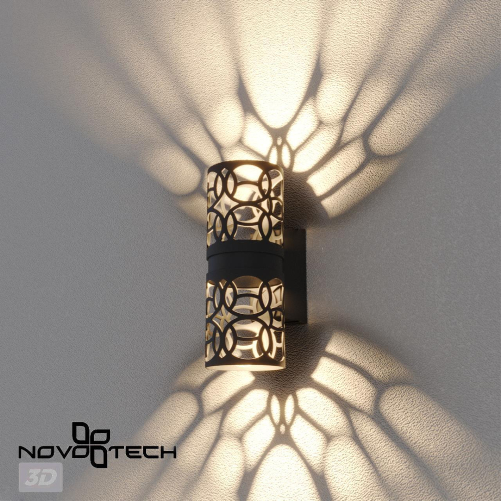 Уличный настенный светодиодный светильник Novotech 359537 STREET NT25 000 черный IP65 LED 2*5W 3000К 100-240V NETZ