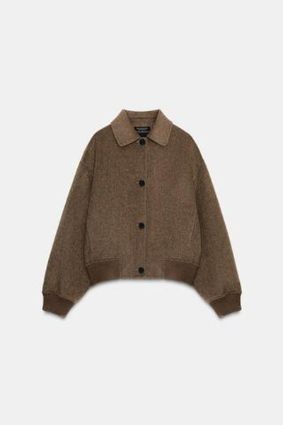 БОМБЕР-КУРТКА С ШЕРСТЯНЫМ СОСТАВОМ ZW COLLECTION