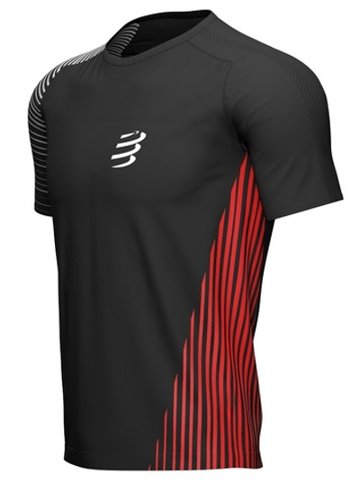 Мужская теннисная футболка Compressport Performance SS Tshirt - black/red