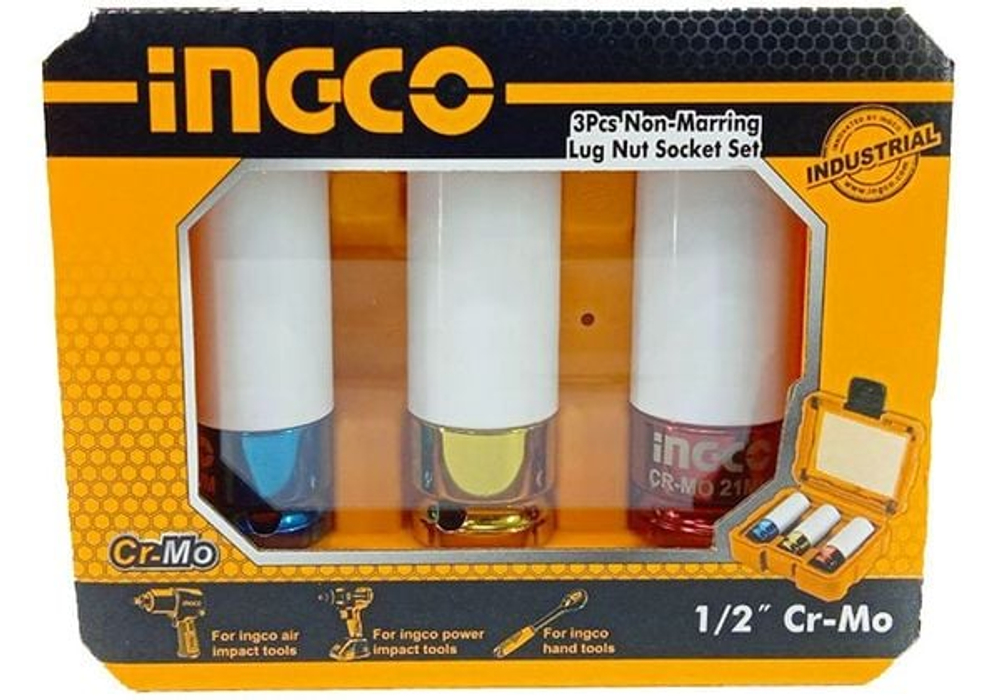 Набор ударных торцевых головок INGCO HNMLNS031 INDUSTRIAL 1/2" 17/19/21 мм