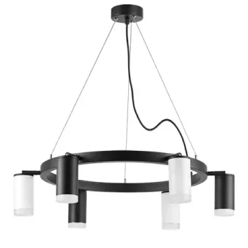 Люстра подвесная с акрилом 6*GU10 LR0163733630 черный/белый Rullo Lightstar