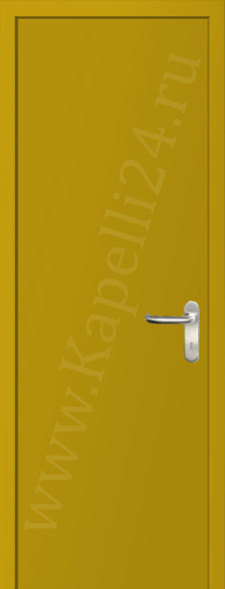 Дверь влагостойкая пластиковая KAPELLI multicolor ДГ RAL 1032 Жёлтый ракитник + коробка