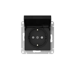 ATLASDESIGN РОЗЕТКА с заземлением со шторками с крышкой,16А,IP20, мех.,быстрозажим. клем., КАРБОН
