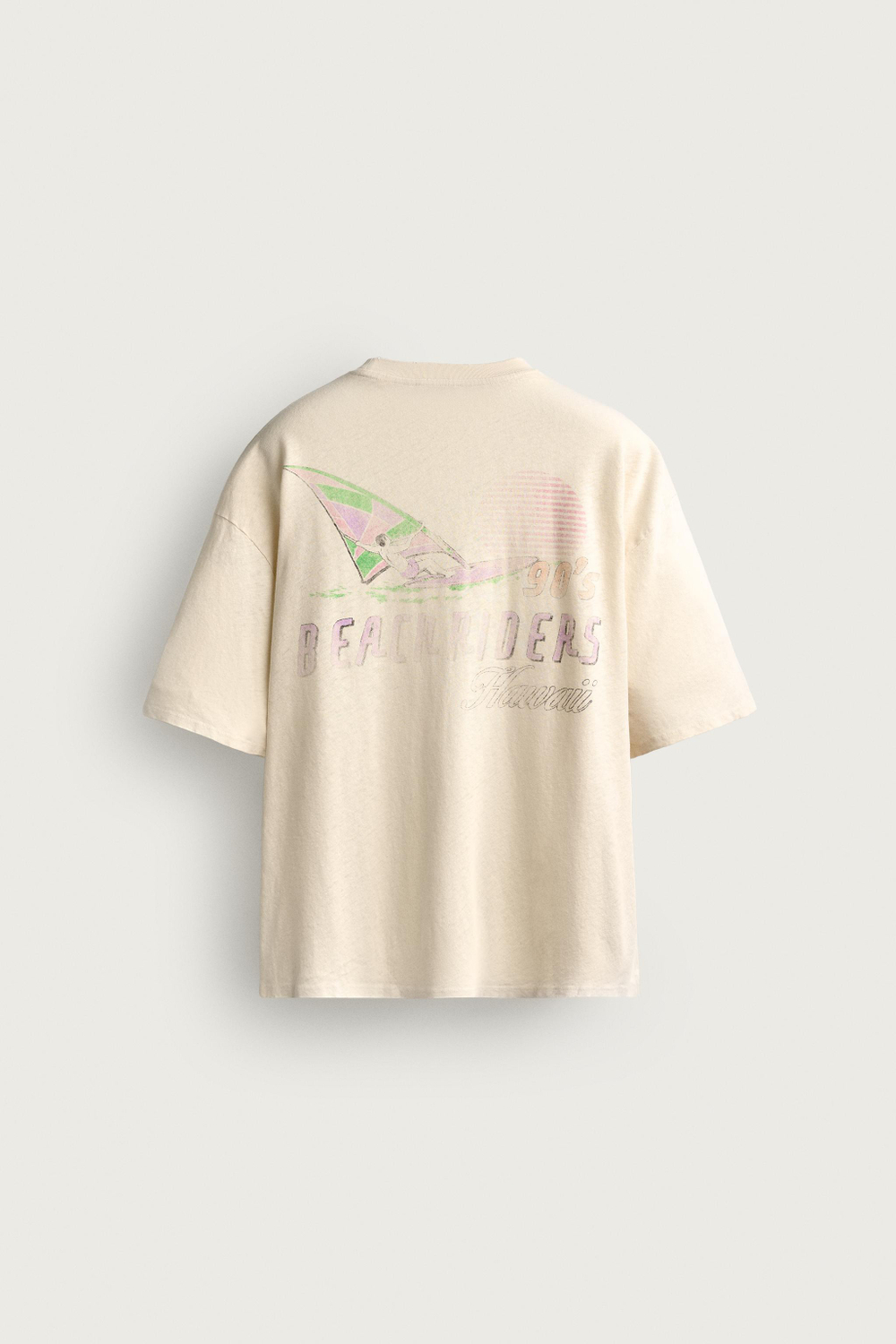 ФУТБОЛКА ИЗ ХЛОПКА И ЛЬНА С ЭФФЕКТОМ ПОТЕРТОСТИ — ZARA
