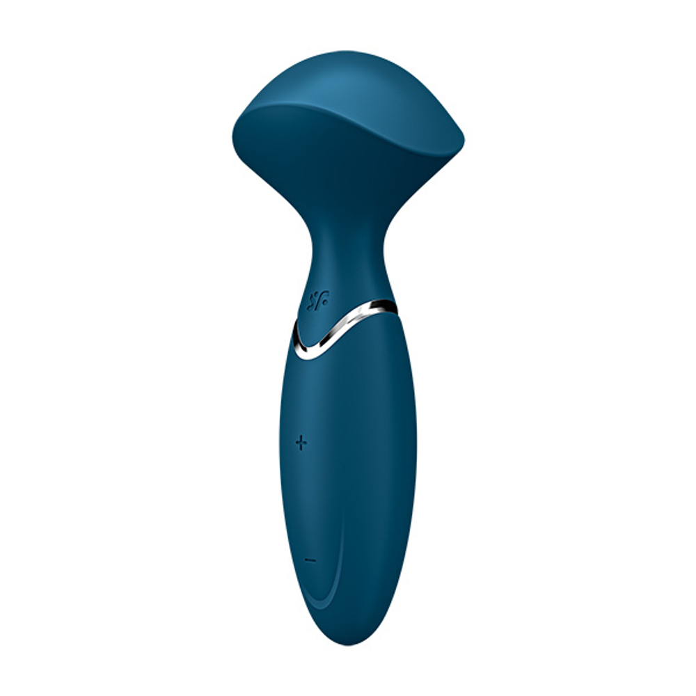 Синий вибромассажер 16см Satisfyer Mini Wand-er