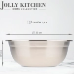 Миска-салатник Jolly Kitchen нержавеющая cталь 0,8 мм с бортом 22 см