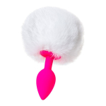 Розовая анальная втулка 13см с белым пушистым хвостиком ToyFa ToDo Sweet Bunny 357015