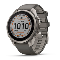Garmin Fenix 9 PRO INREACH, 47 мм, SOLAR, Sapphire Titanium with Pebble Gray/Silver Gray Silicone Band
